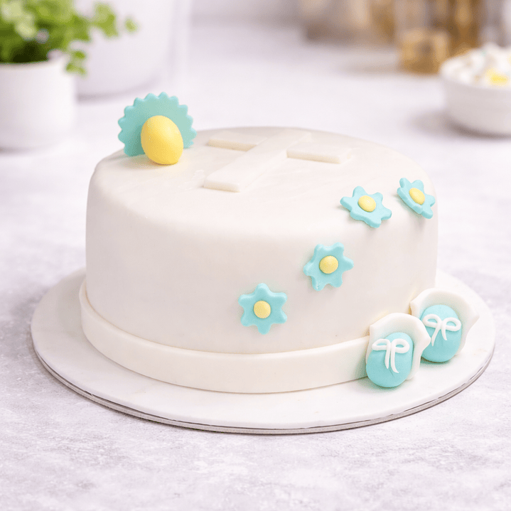 Bolo de Batizado Botinhas Azuis 5