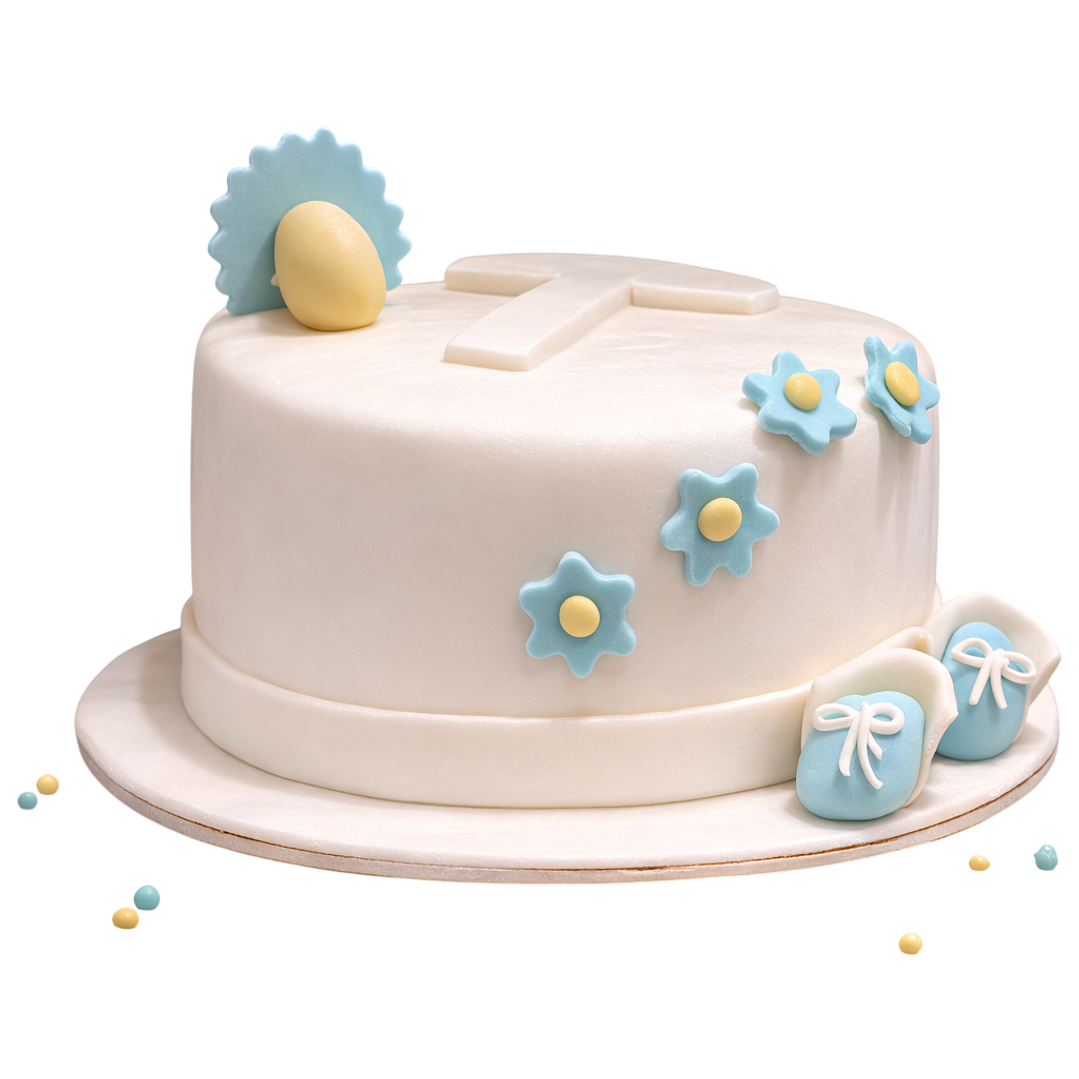 Bolo de Batizado Botinhas Azuis 4