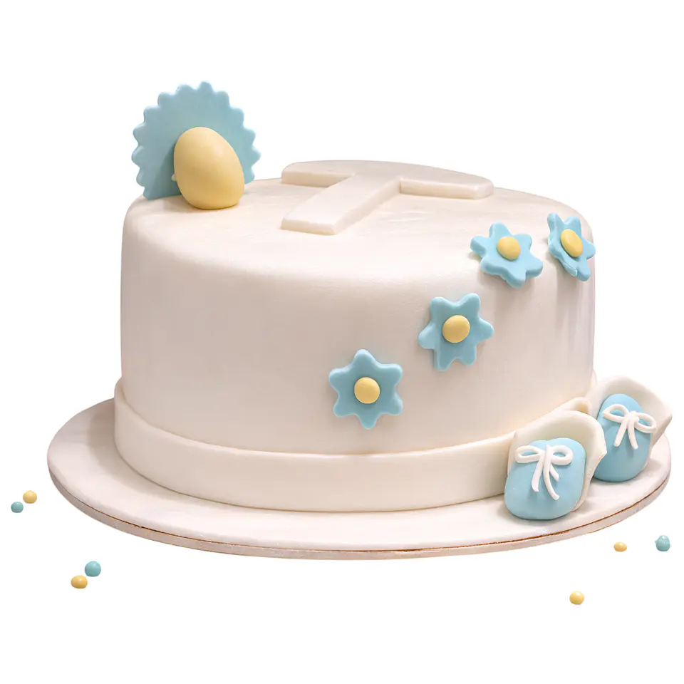 Bolo de Batizado Botinhas Azuis 4
