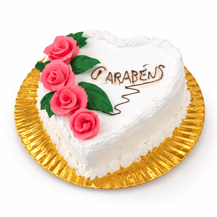 Bolo Coração com Rosas 3