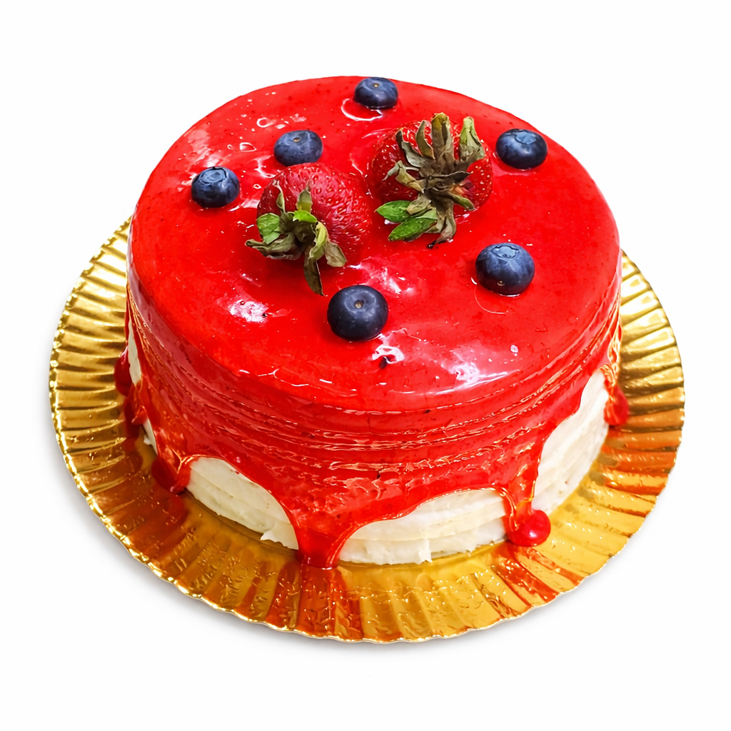 Bolo Vermelho com Morango e Mirtilo 3