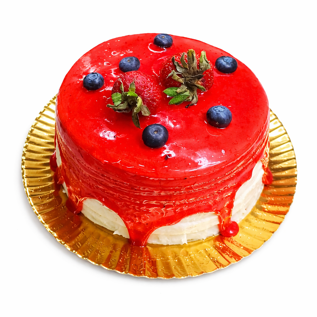Bolo Vermelho com Morango e Mirtilo 3