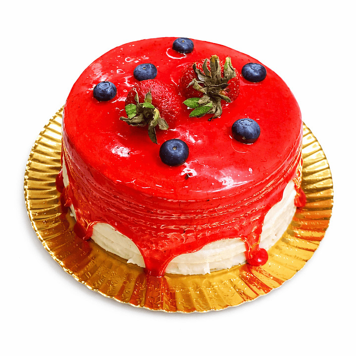 Bolo Vermelho com Morango e Mirtilo 3