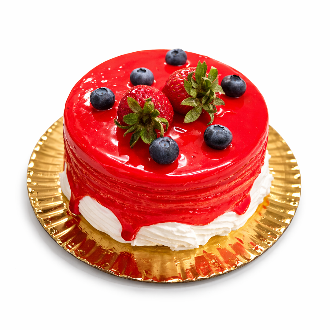 Bolo Vermelho com Morango e Mirtilo 4