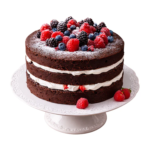 Naked Cake de Chocolate com Frutos Vermelhos