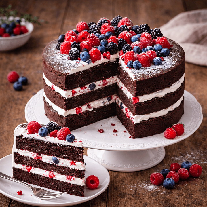 Naked Cake de Chocolate com Frutos Vermelhos 2