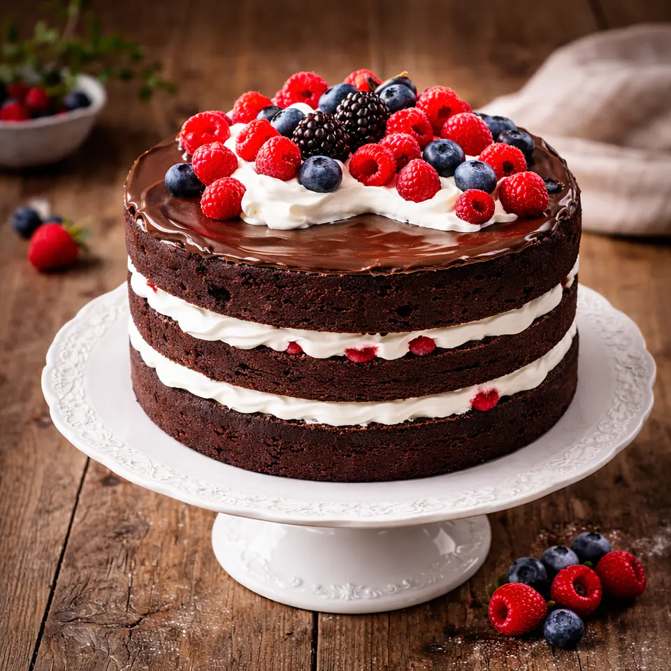 Naked Cake de Chocolate com Ganache 1