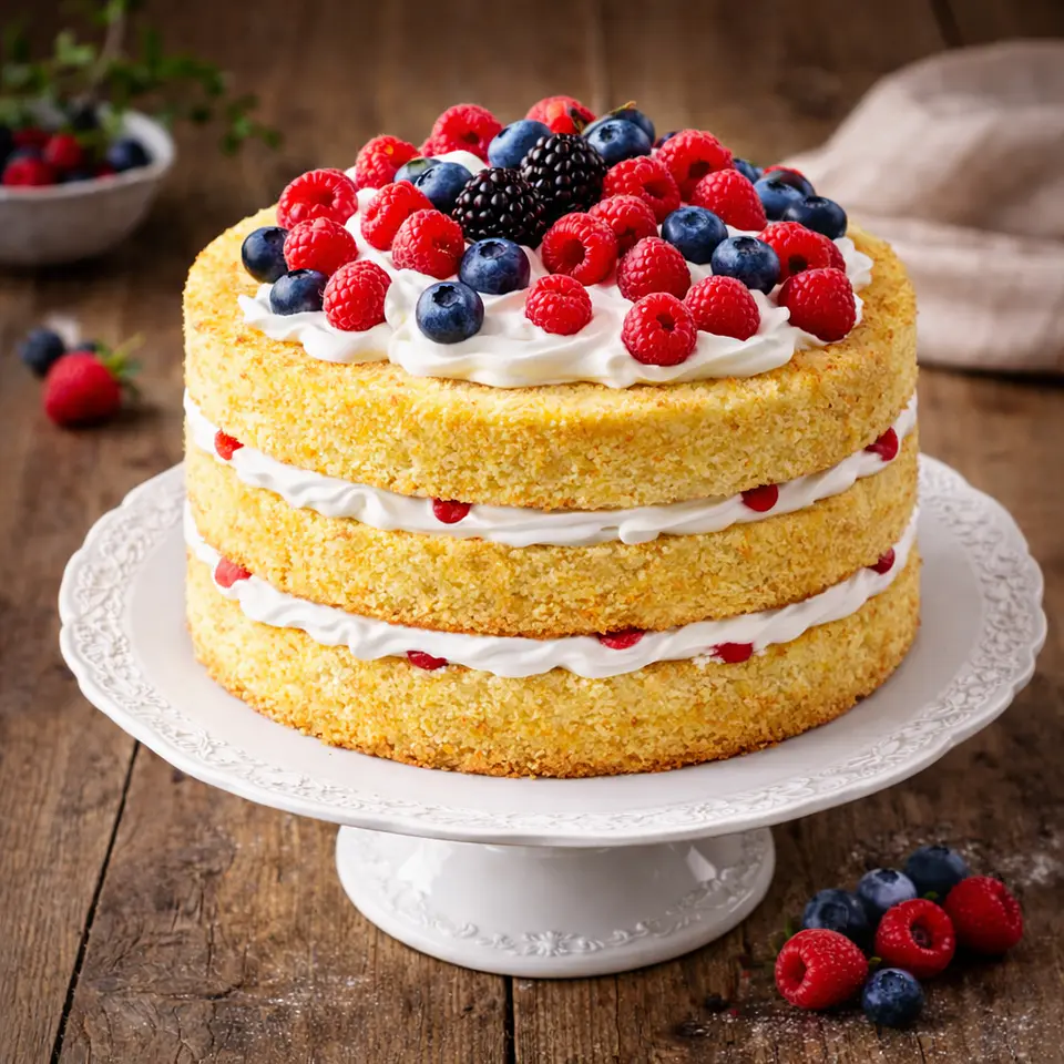 Naked Cake de Pão de Ló com Frutos Vermelhos 1