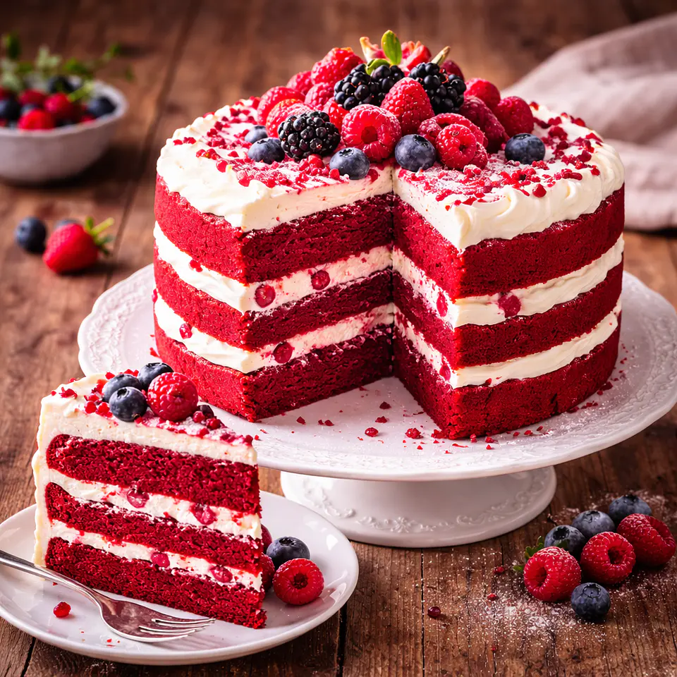 Naked Cake Red Velvet com Frutos Vermelhos 2