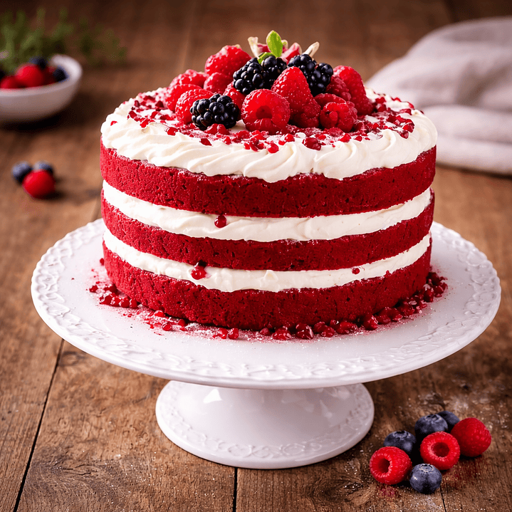 Naked Cake Red Velvet com Frutos Vermelhos 1