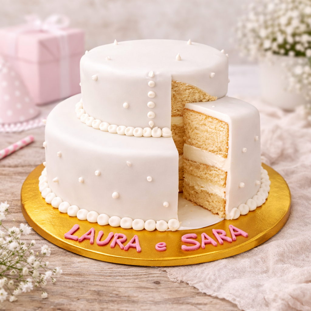 Bolo de Batizado Branco Premium 1