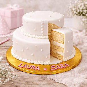 Bolo de Batizado Branco Premium