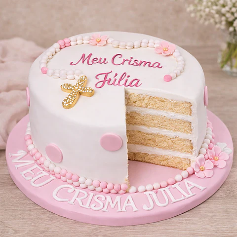 Bolo de Crisma para Menina
