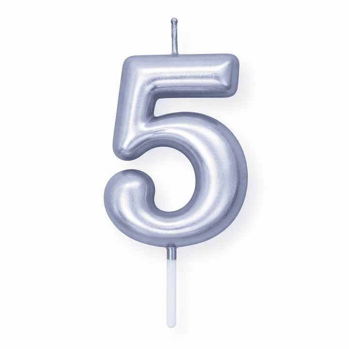 Velas Prateadas de Aniversário 6