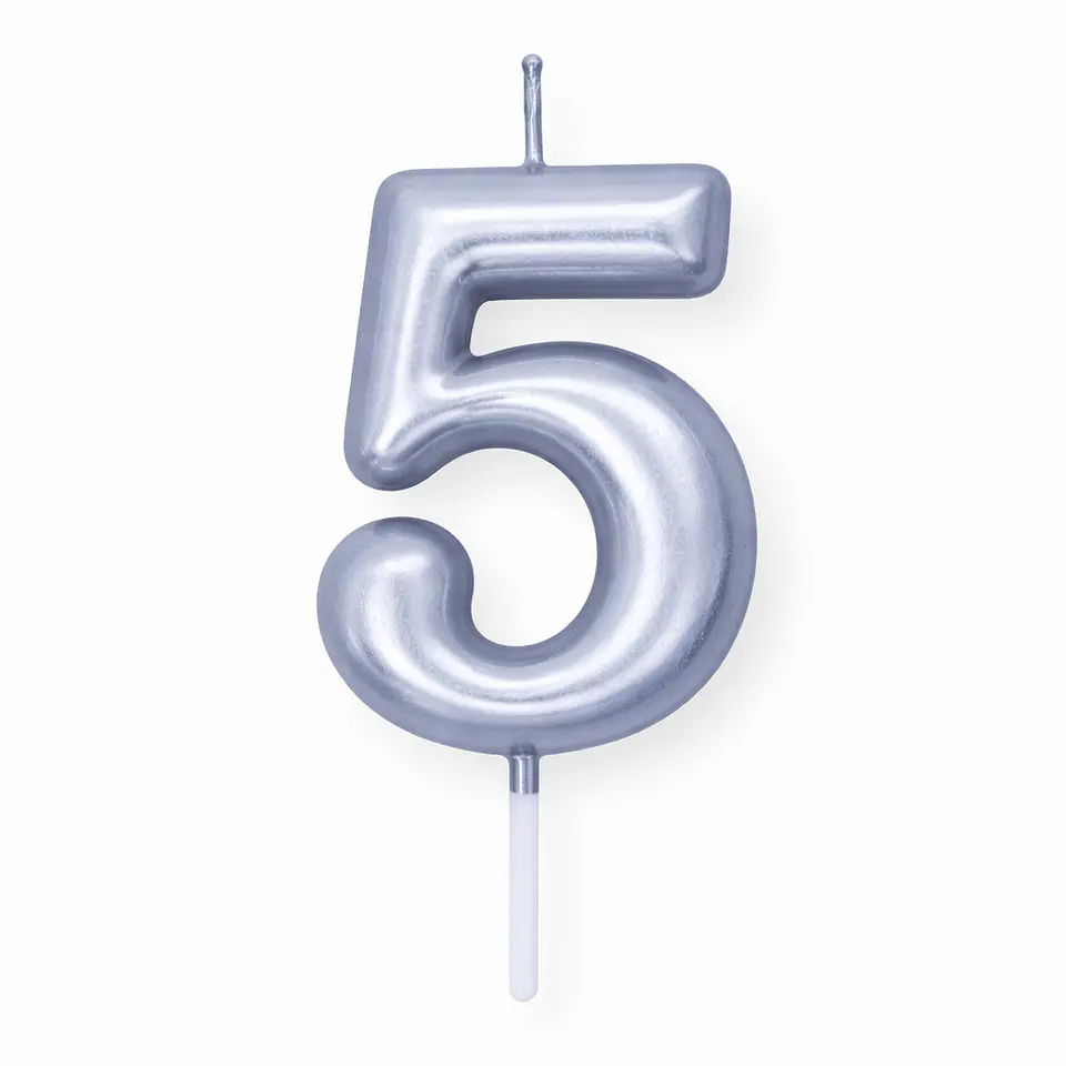 Velas Prateadas com Número 6