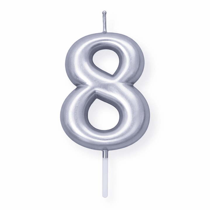 Velas Prateadas de Aniversário 9