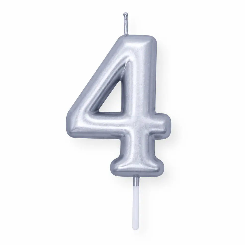 Velas Prateadas com Número 5