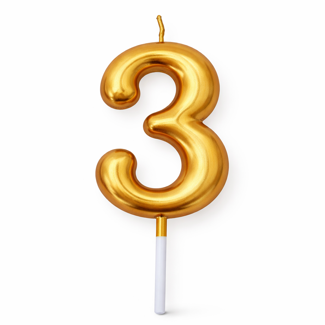 Velas Douradas de Aniversário 4