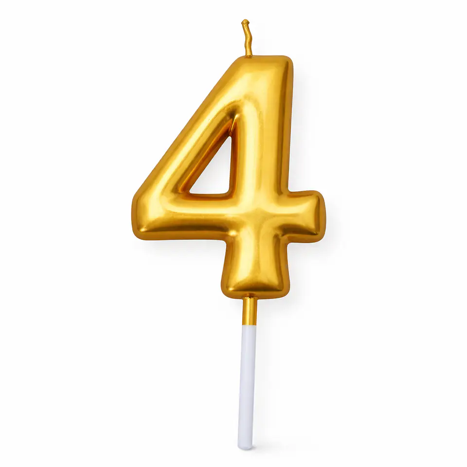 Velas Douradas com Número 5
