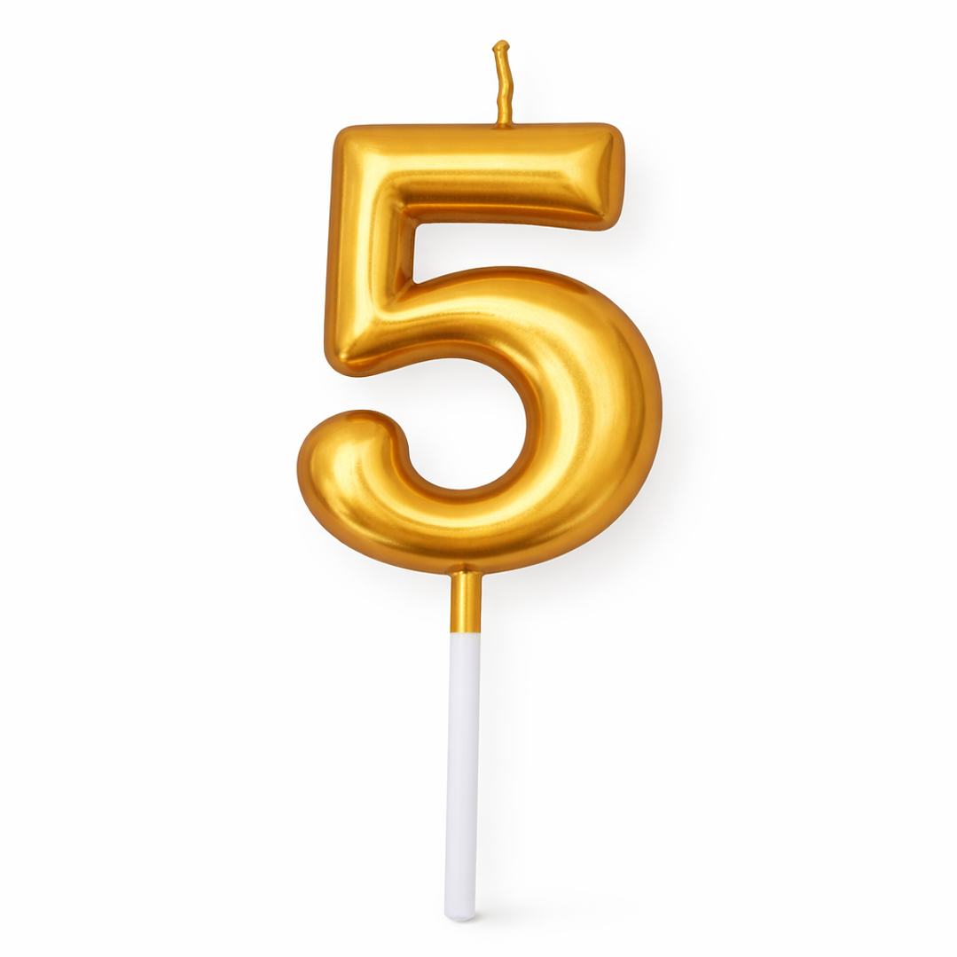 Velas Douradas de Aniversário 6