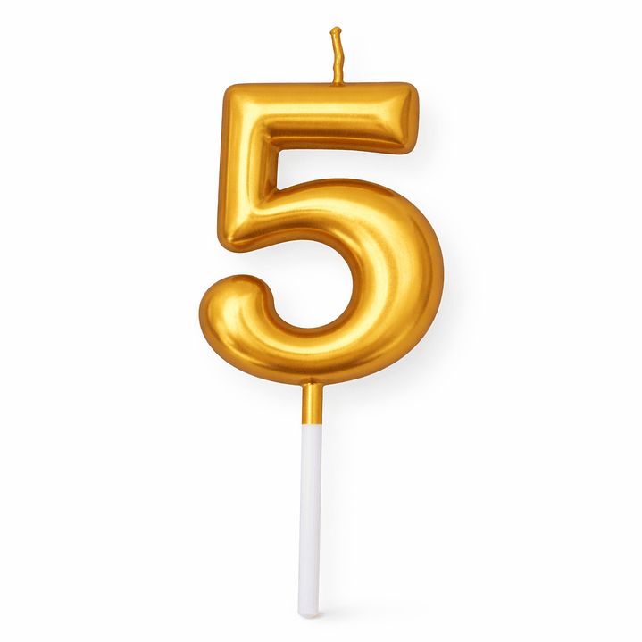 Velas Douradas de Aniversário 6