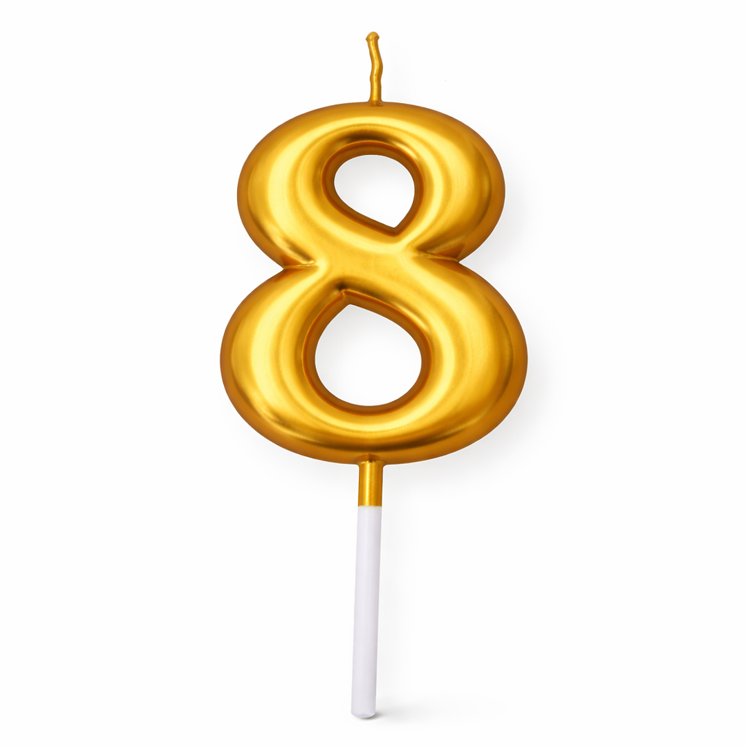 Velas Douradas de Aniversário 9