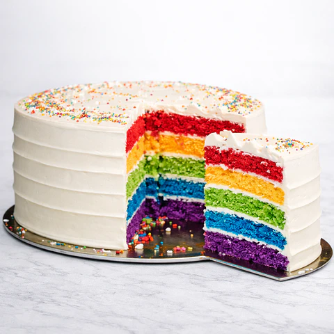 Bolo com cores do Arco Íris