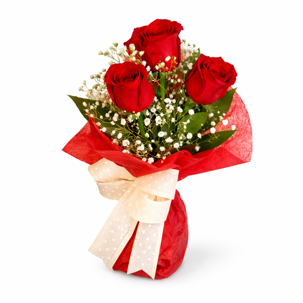 Ramo de 3 Rosas Vermelhas 3