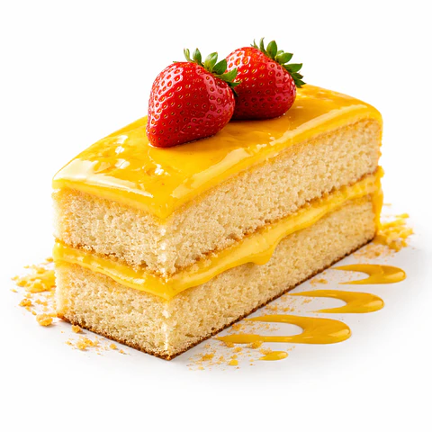 Fatia de Pão de Ló com Doce de Ovo