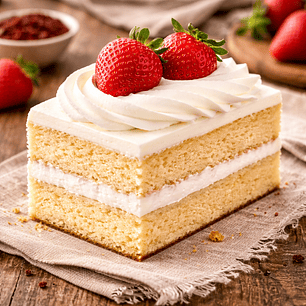 Fatia de Pão de Ló com Chantilly