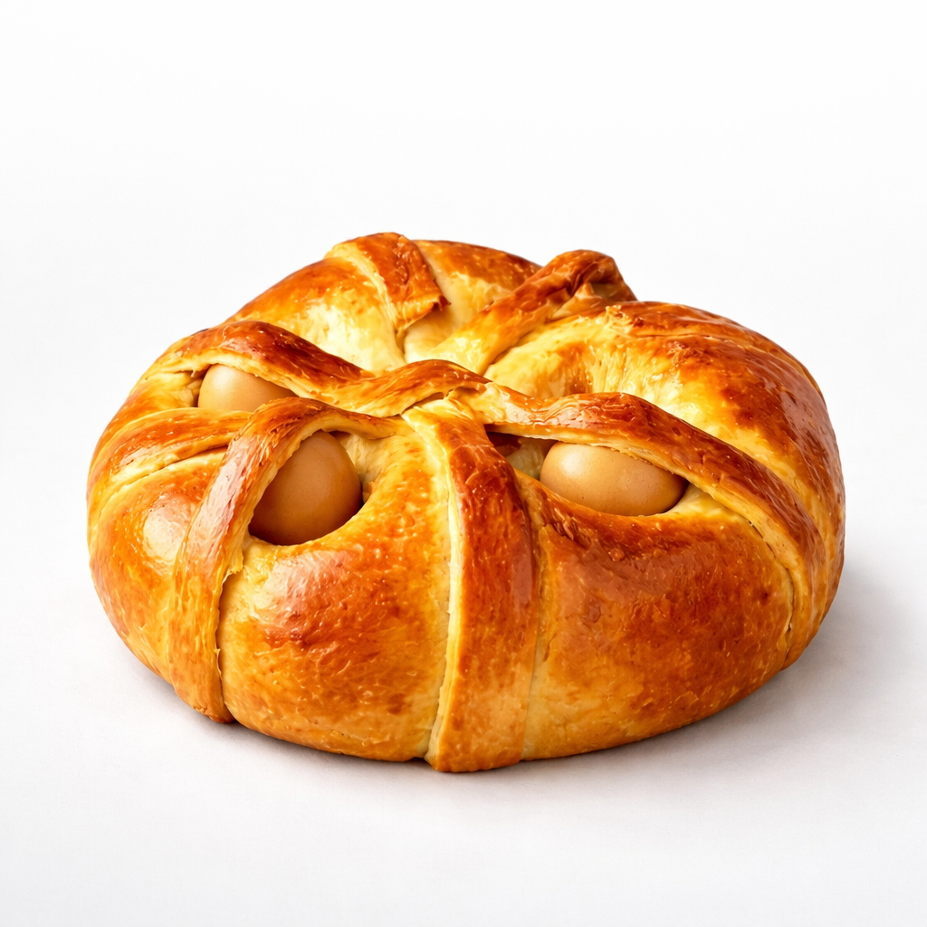 Folar de Páscoa Tradicional com Ovo 1