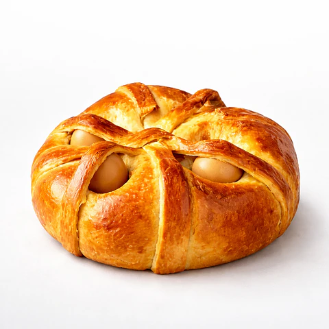 Folar de Páscoa Tradicional com Ovo