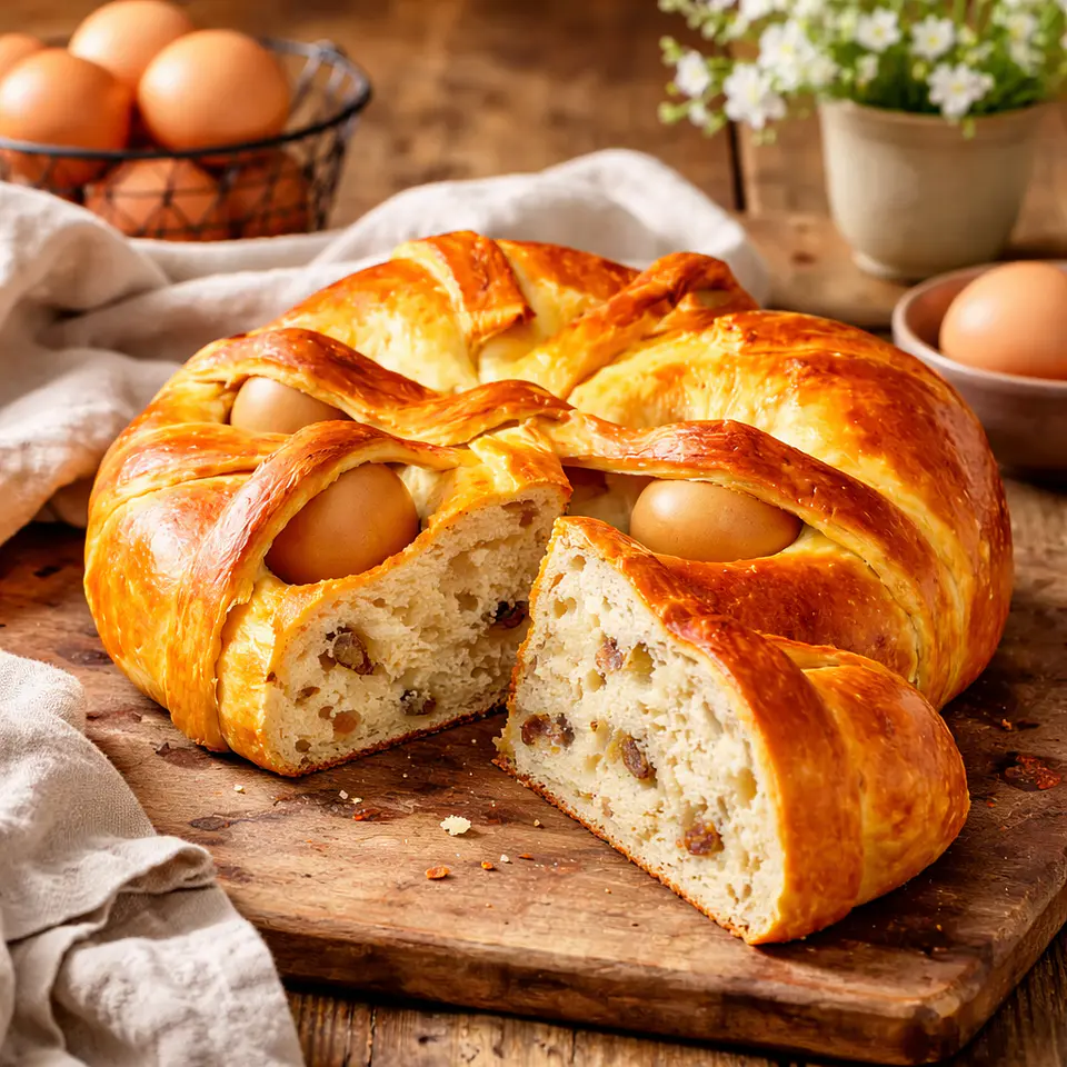 Folar de Páscoa Tradicional com Ovo 4