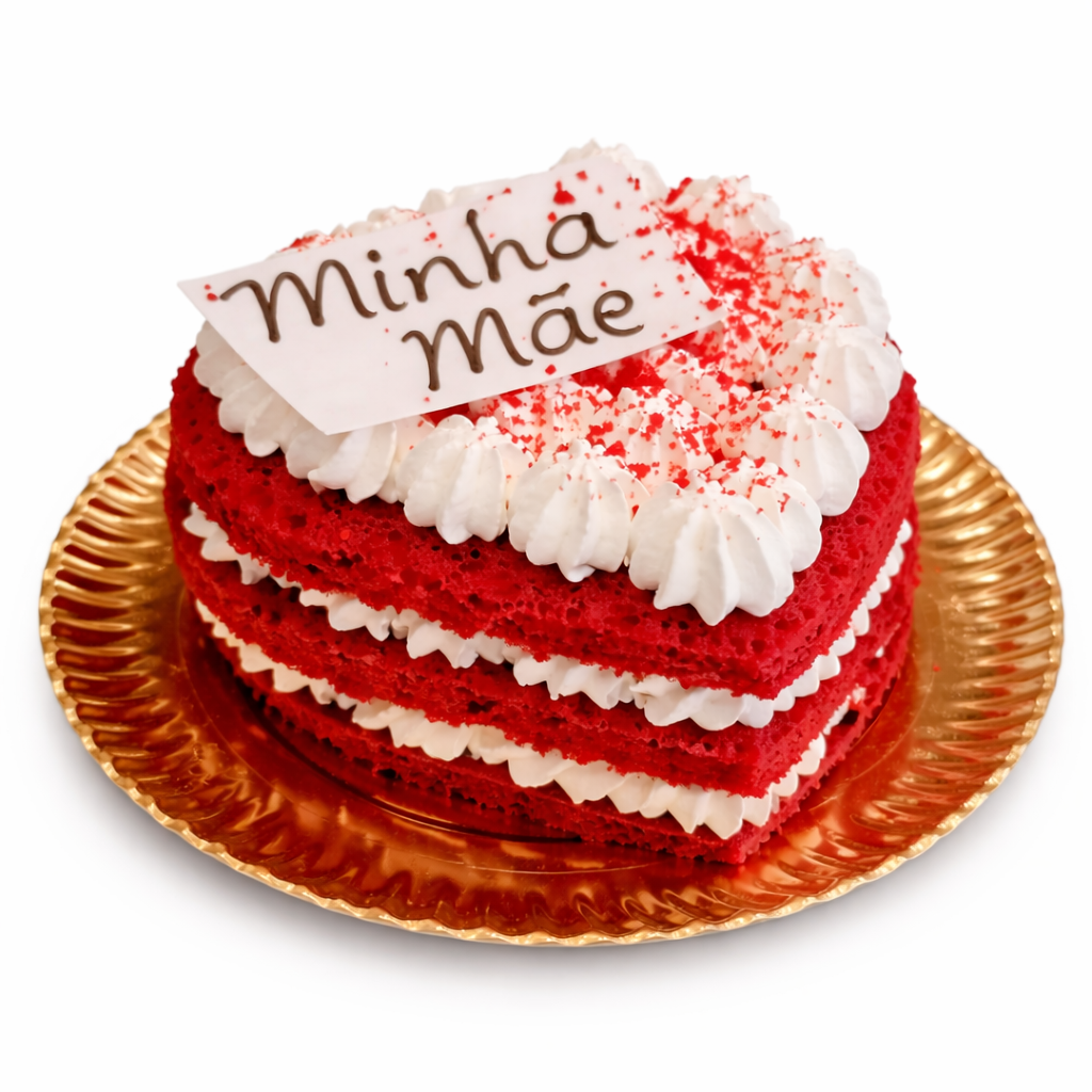 Bolo Coração Red Velvet “Parabéns Mãe” 2