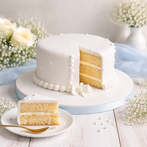 Bolo de Batizado com Laço