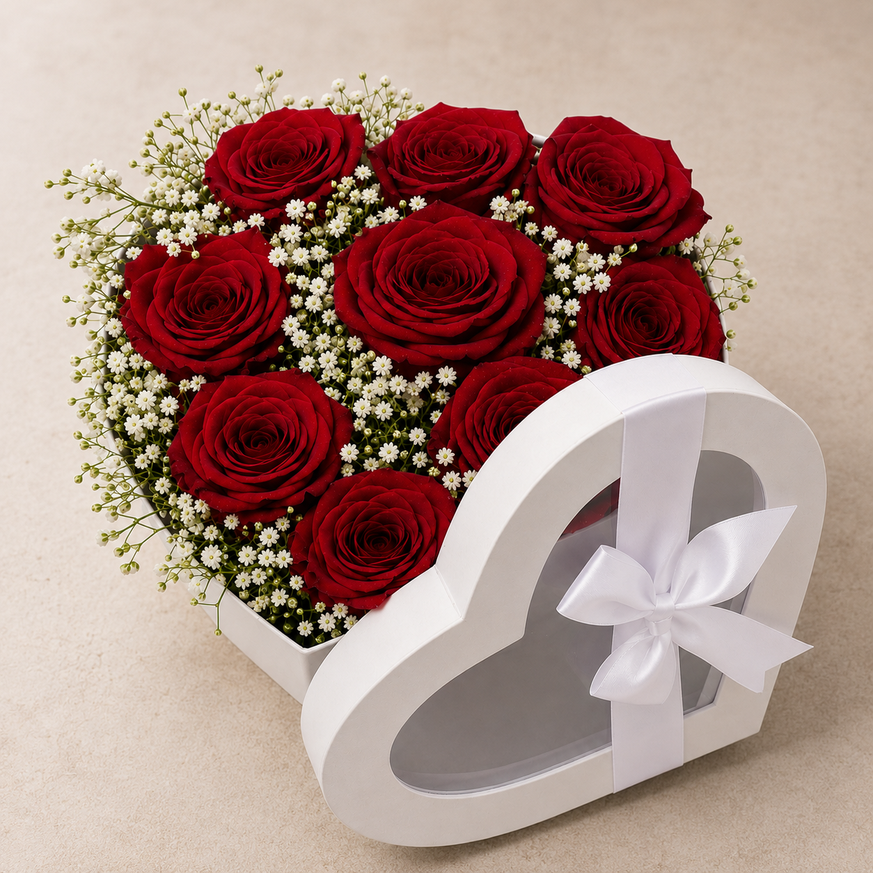 Caixa Coração de Rosas Vermelhas 3