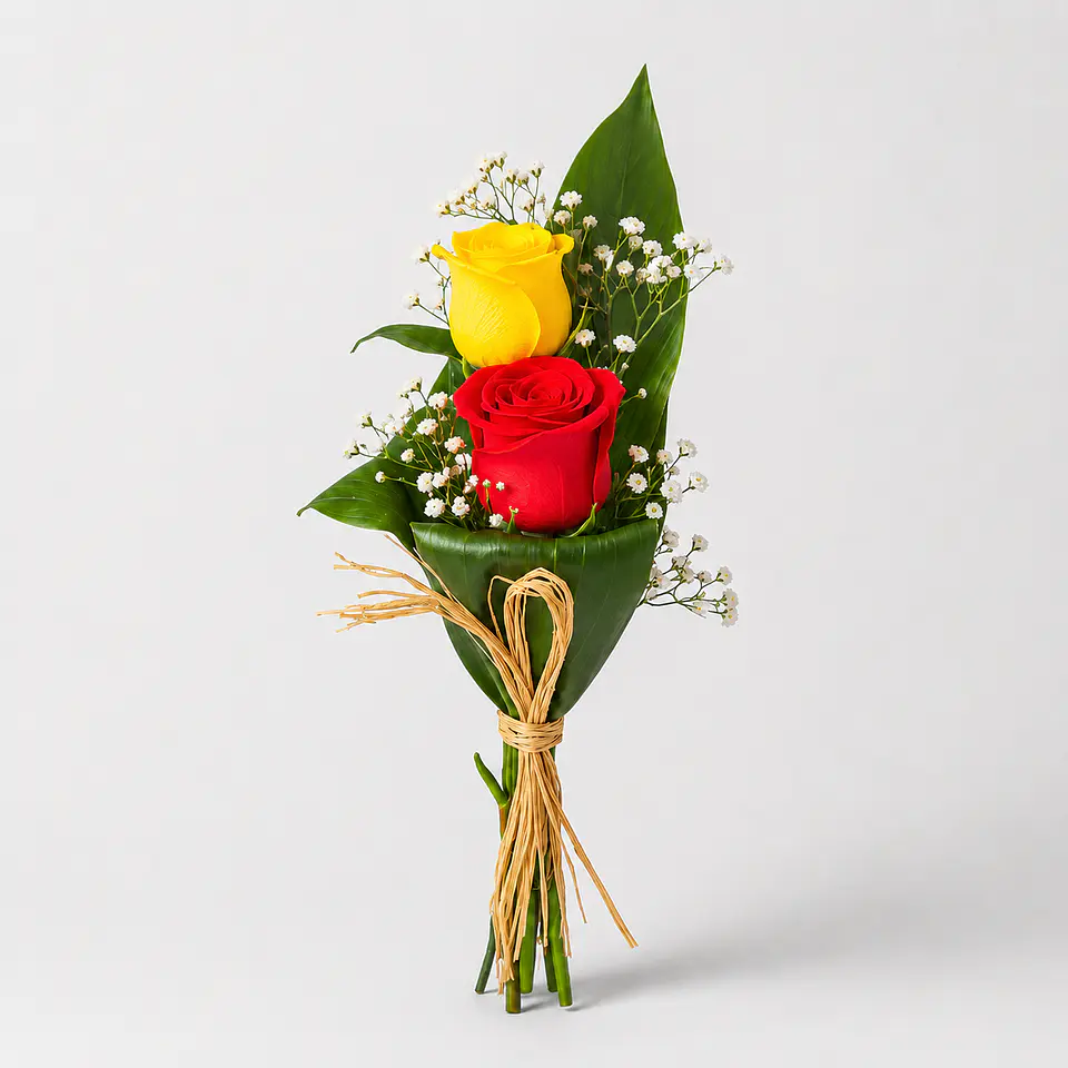 Arranjo de Rosas Vermelha e Amarela 1