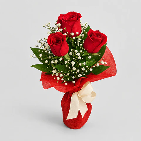 Ramo de 3 Rosas Vermelhas