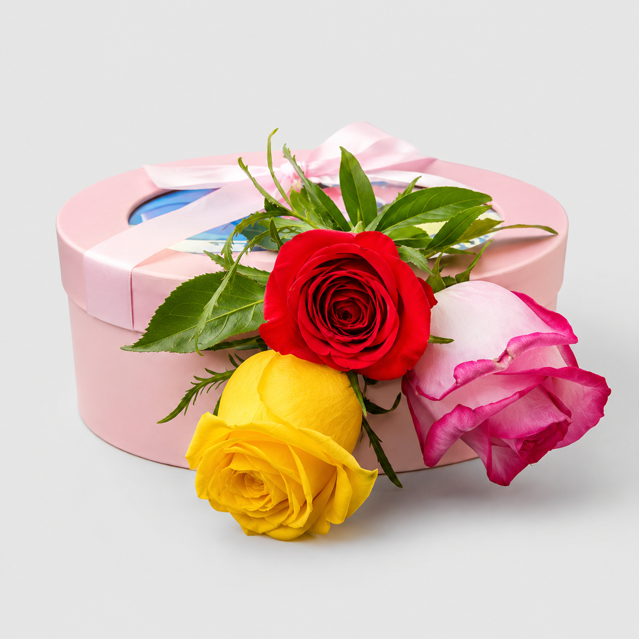 Caixa Presente com Rosas e Chocolates 1