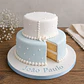 Bolo de Batizado Azul e Branco - Thumbnail 2