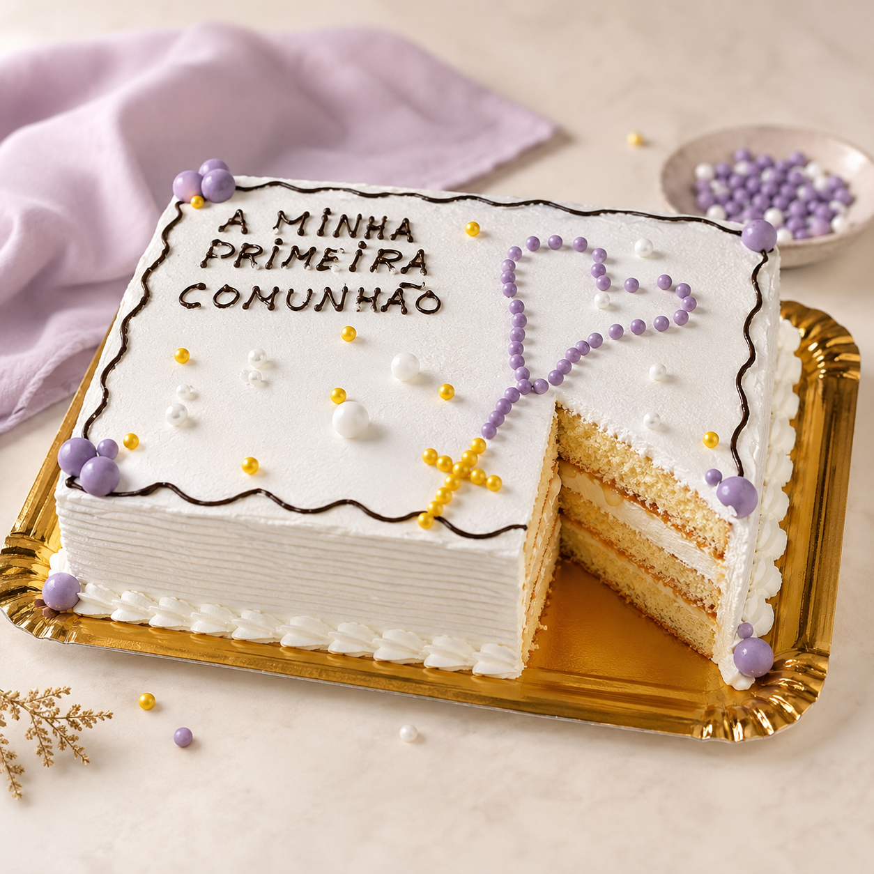 Bolo de Primeira Comunhão com Terço 2
