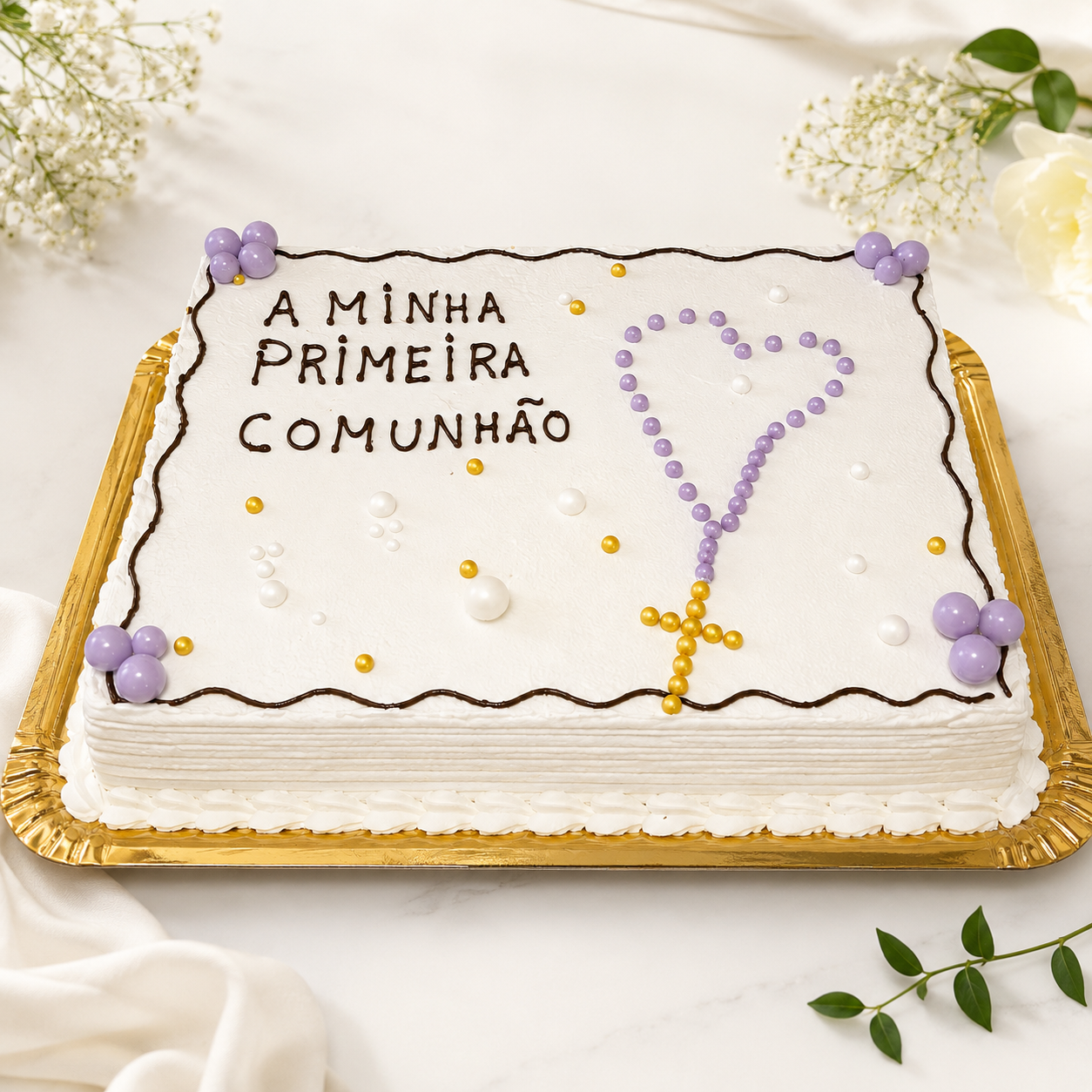 Bolo de Primeira Comunhão com Terço 7