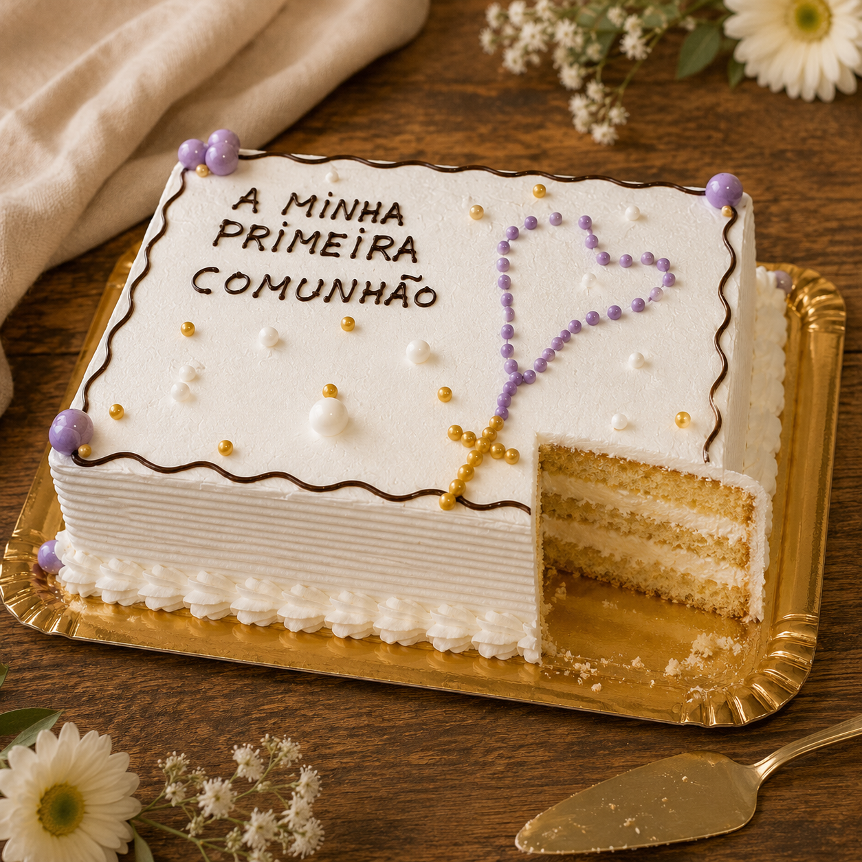 Bolo de Primeira Comunhão com Terço 4