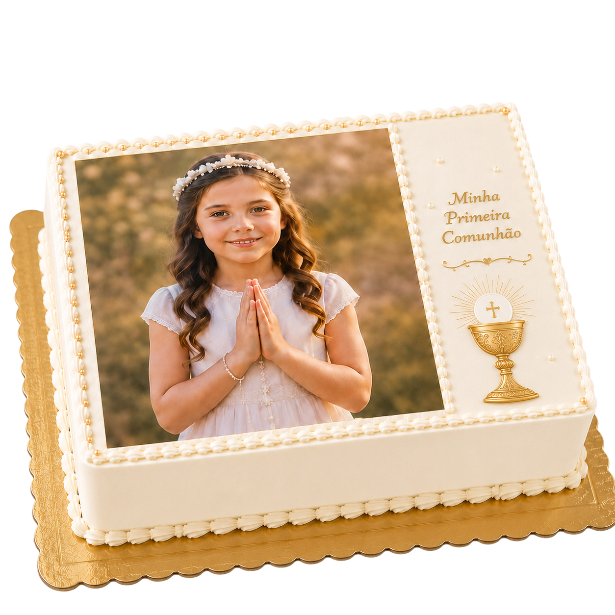 Bolo de Primeira Comunhão com Fotografia 1