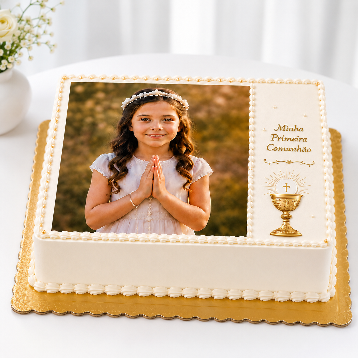 Bolo de Primeira Comunhão com Fotografia 4