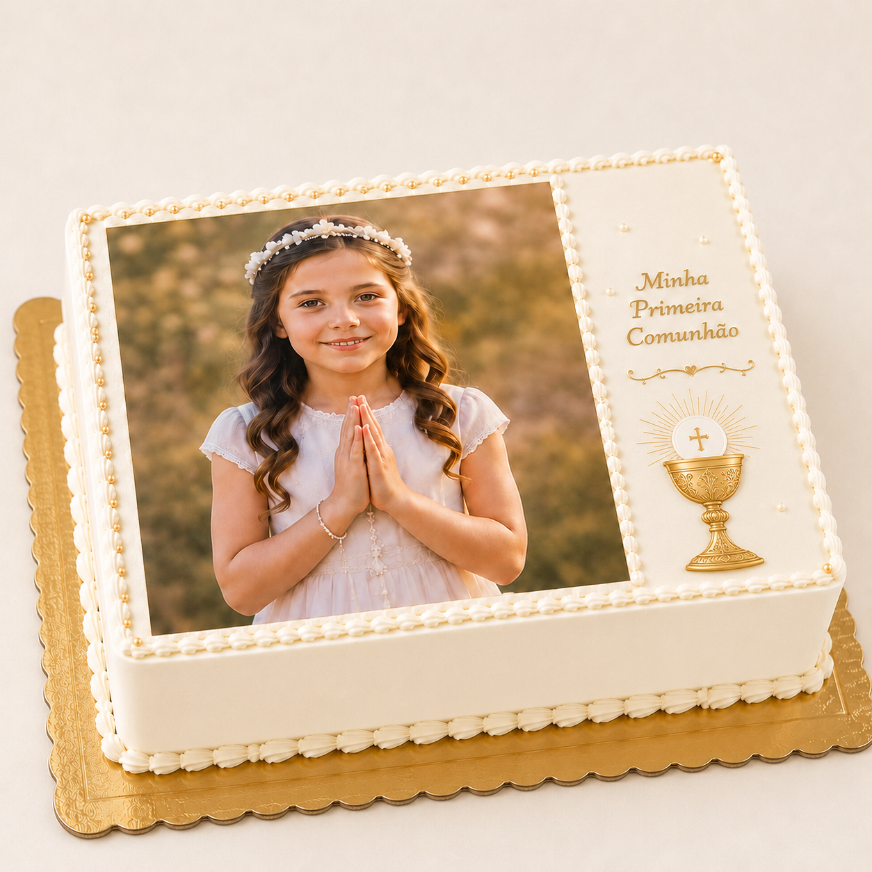 Bolo de Primeira Comunhão com Fotografia 5