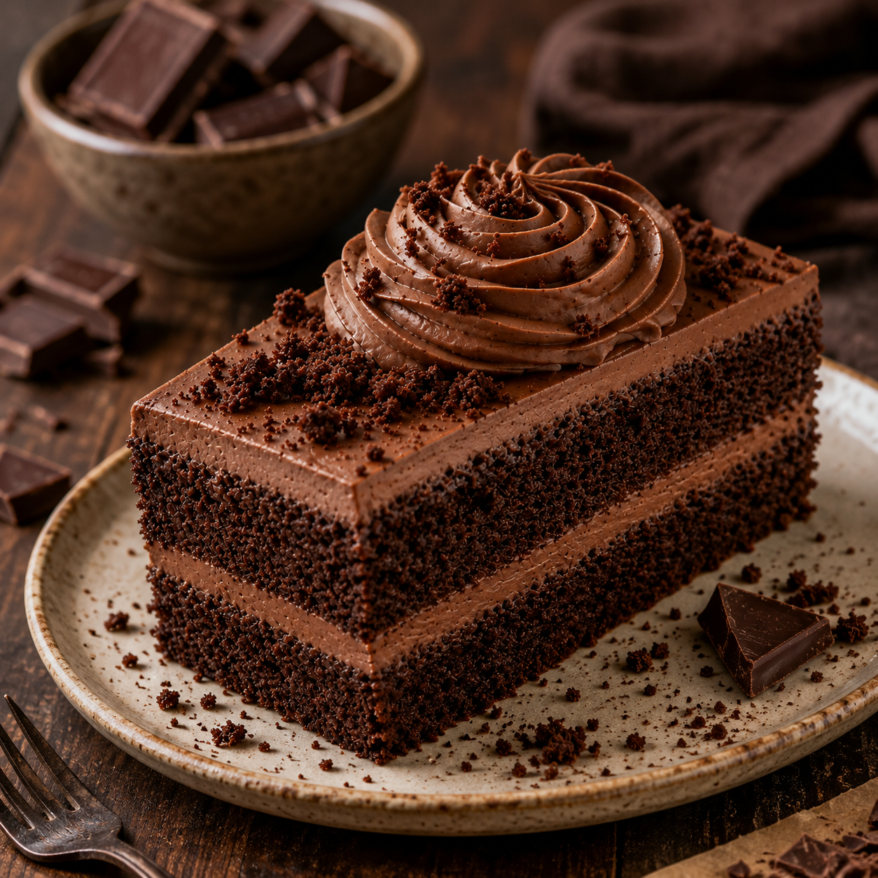 Fatia de Bolo de Chocolate Cremoso 2
