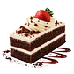 Fatia de Bolo de Chocolate com Morango - Thumbnail 1