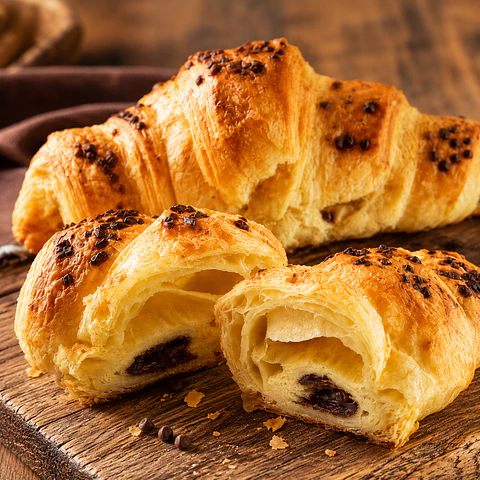 Croissant Folhado com Chocolate