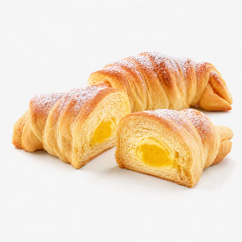 Croissant Brioche com Creme Pasteleiro